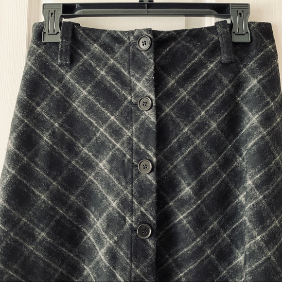 J. Crew Skirts J Crew Plaid Blackgray Aline Midi Skirt 6 Poshmark